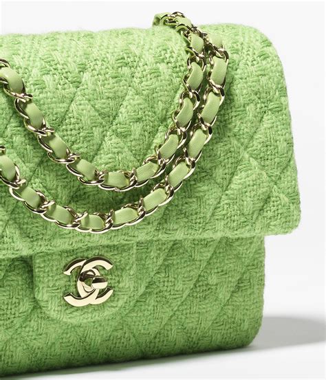 chanel grün|Classic 11.12 handbag, Wool tweed & gold.